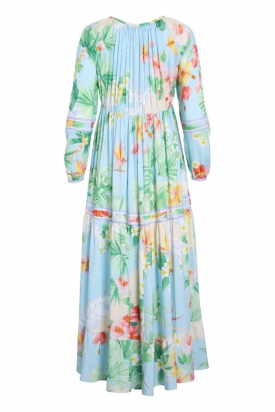 LONG DRESS WITH PUFF SLEEVES CALANQUES