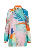 BLOUSE FLORENCE IN COTTON AND SILK PALM PRINT