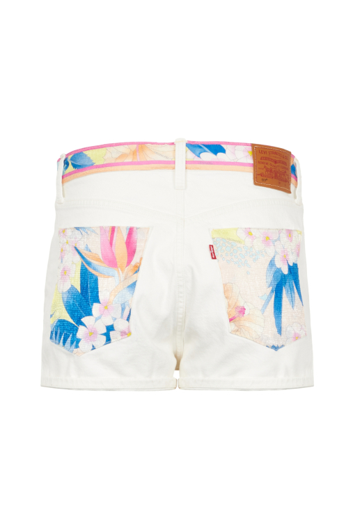 UPCYCLING DENIM SHORT HIBISCUS UPCYCLING DENIM SHORT HIBISCUS