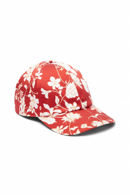 Cap with flowers red