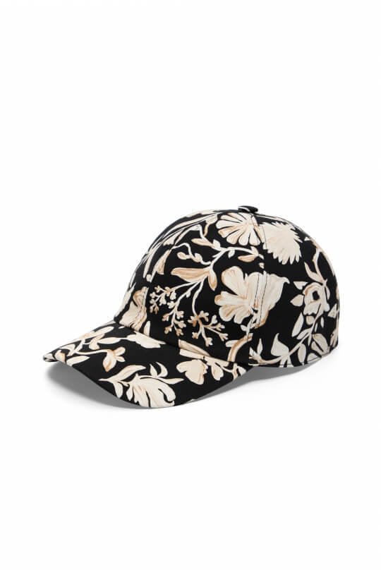 CASQUETTE À FLEURS NOIR