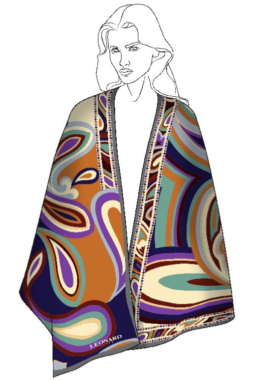 PONCHO 140x140 IN WOOL-SILK