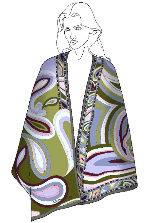 PONCHO 140x140 IN WOOL-SILK