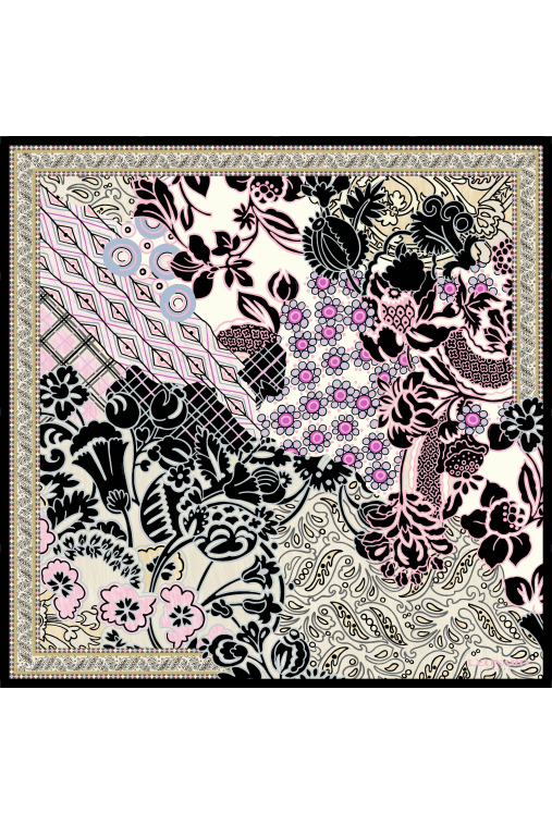 CARRÉ 90X90 EN TWILL DE SOIE