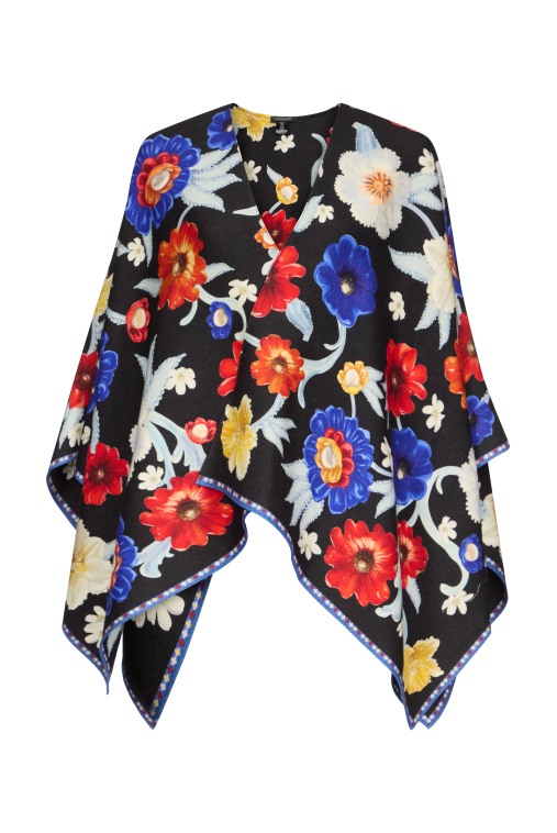 PONCHO 140x140 IN WOOL-SILK