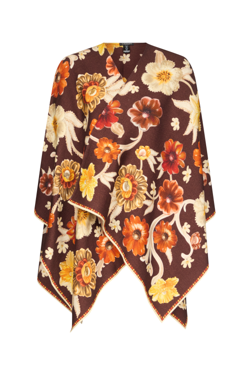 PONCHO 140x140 IN WOOL-SILK