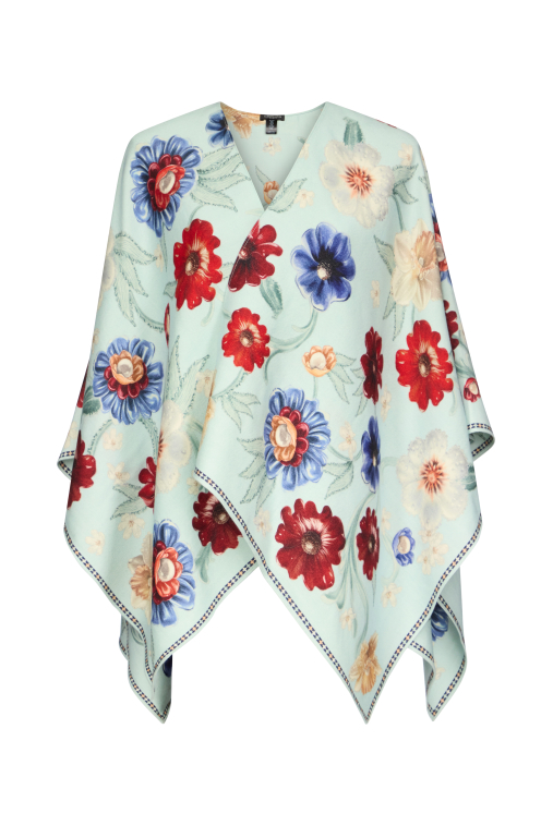 PONCHO 140x140 IN WOOL-SILK