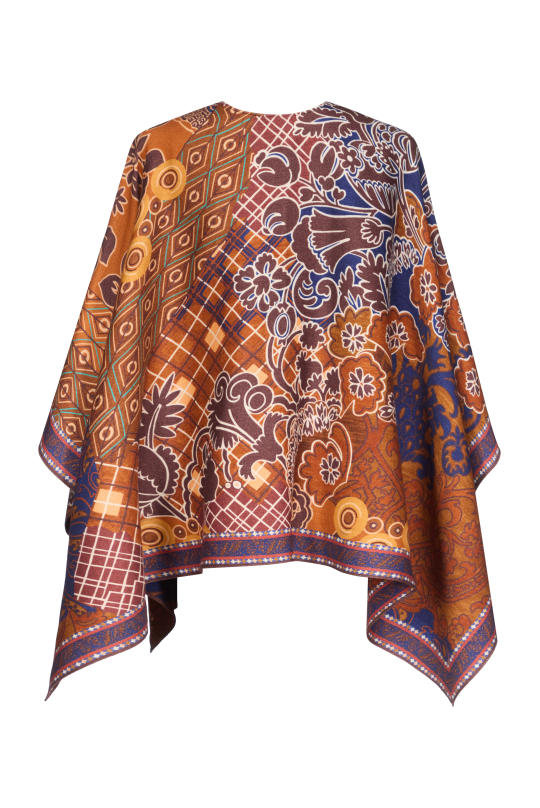 PONCHO 140x140 IN WOOL-SILK