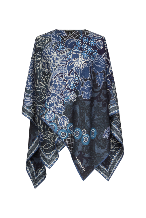 PONCHO 140x140 IN WOOL-SILK