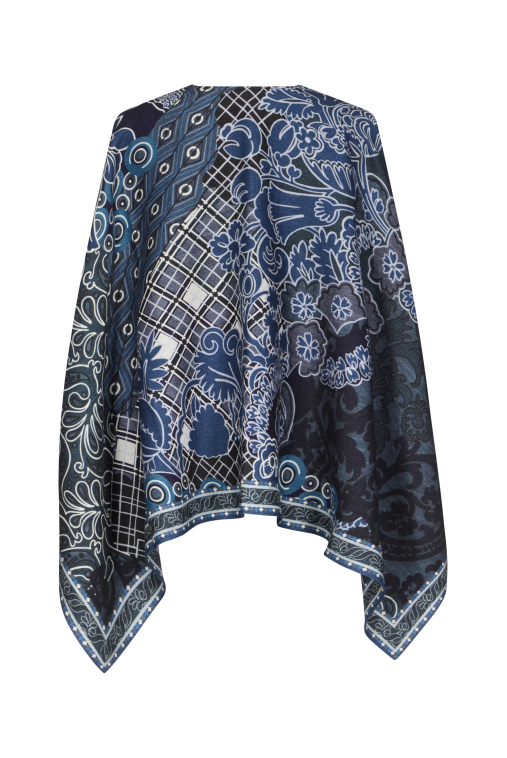 PONCHO 140x140 IN WOOL-SILK