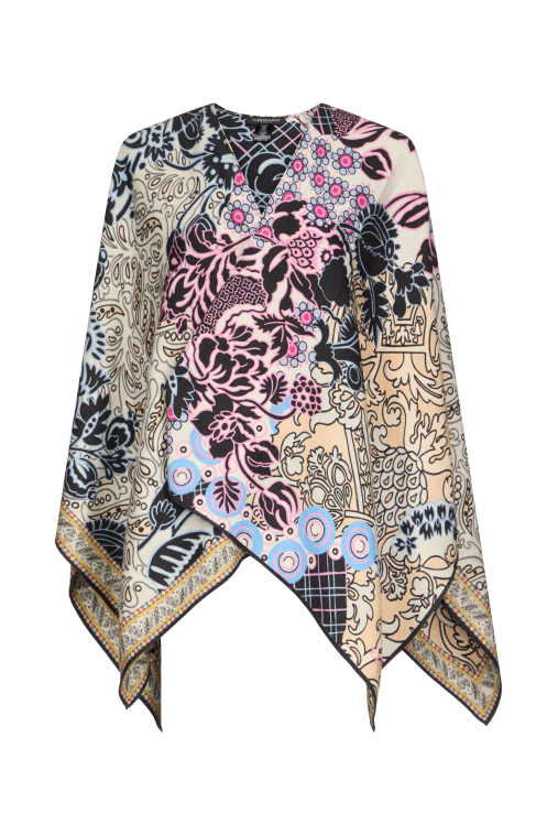 PONCHO 140x140 IN WOOL-SILK