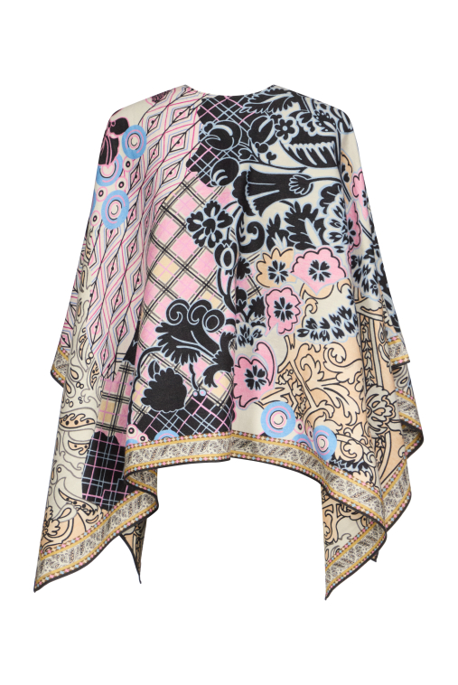 PONCHO 140x140 IN WOOL-SILK